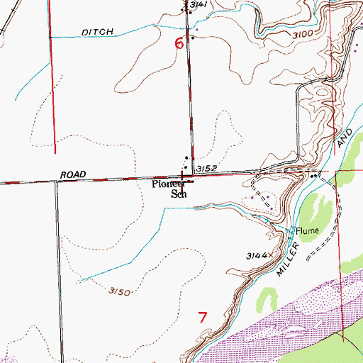 Topographic Map of Pioneer School, MT