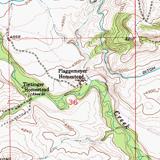 Topographic Map of Plaggemeyer Homestead, MT