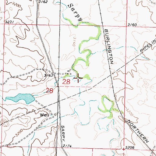 Topographic Map of Pleasant Creek, MT