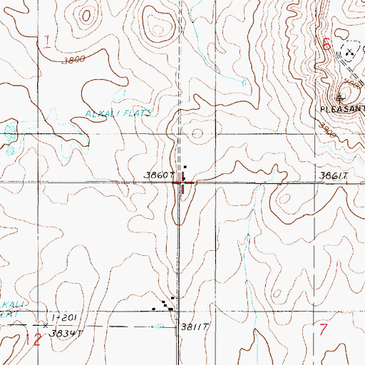 Topographic Map of Pleasant School (historical), MT