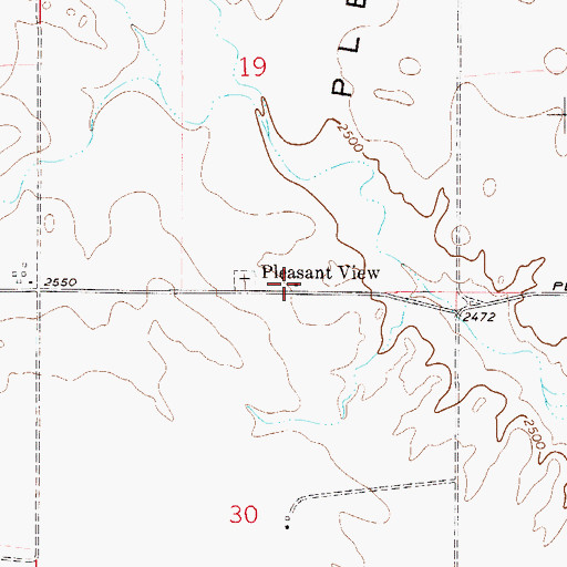 Topographic Map of Pleasant View, MT