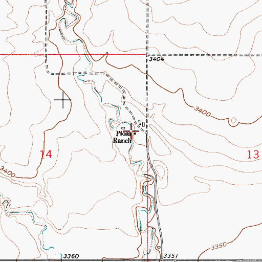 Topographic Map of Ploss Ranch, MT