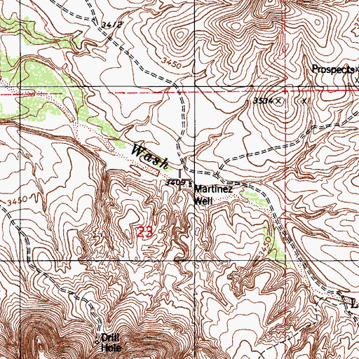 Topographic Map of Martinez Well, AZ