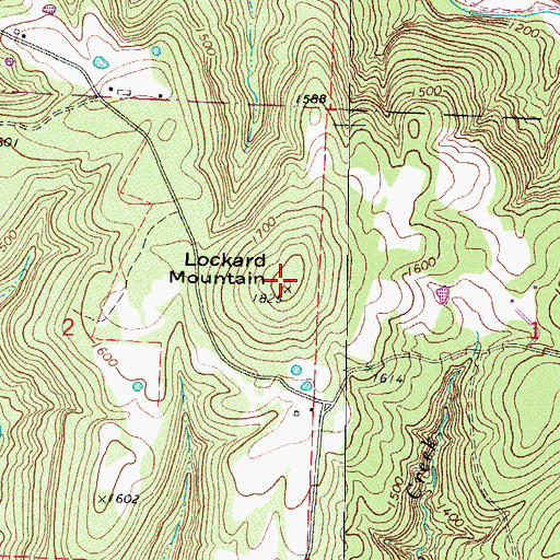 Topographic Map of Lockard Mountain, AR