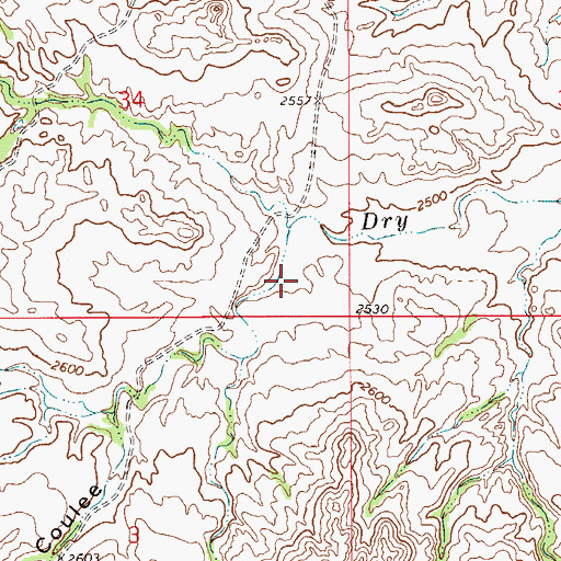 Topographic Map of Plum Coulee, MT