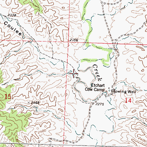 Topographic Map of Plum Coulee, MT
