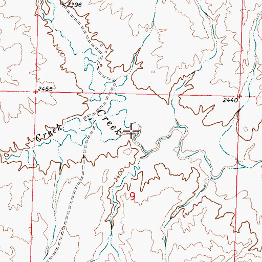 Topographic Map of Plum Creek, MT