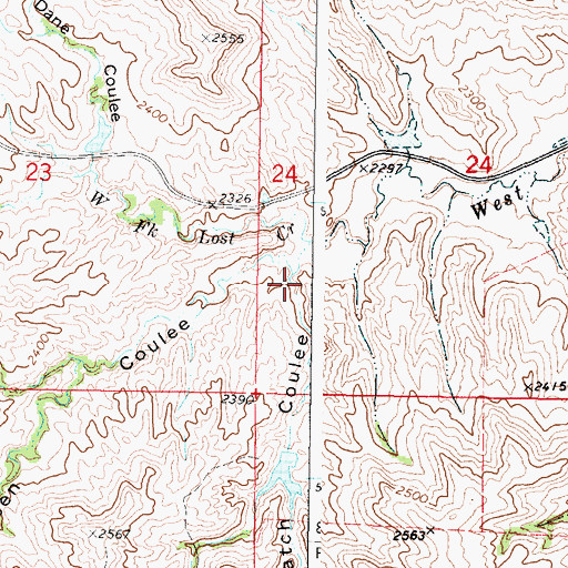 Topographic Map of Plum Patch Coulee, MT