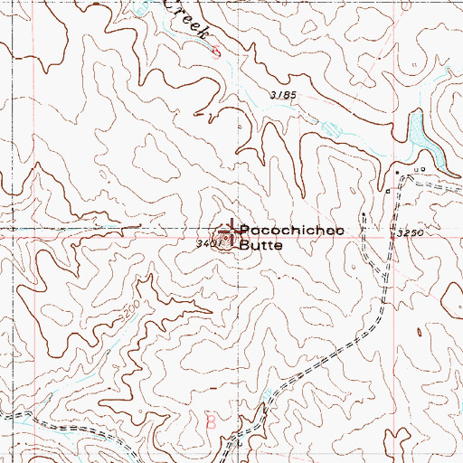 Topographic Map of Pocochichee Butte, MT