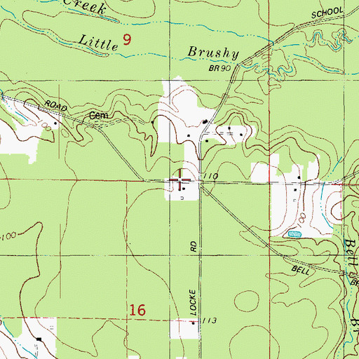 Topographic Map of Locke School (historical), AR