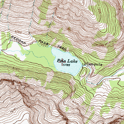 Topographic Map of Poia Lake, MT