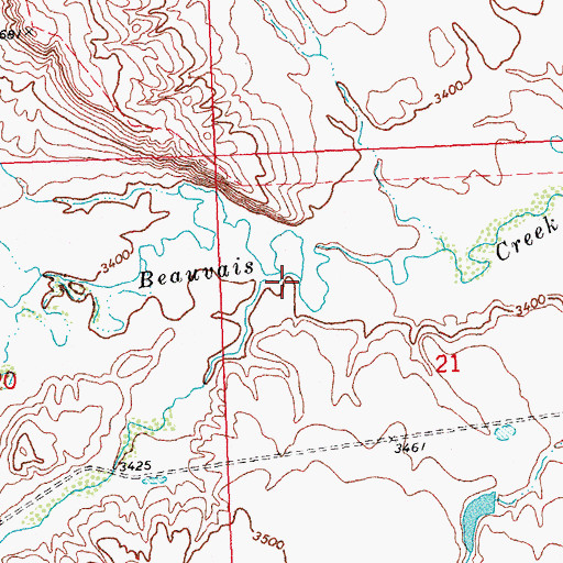 Topographic Map of Point Creek, MT