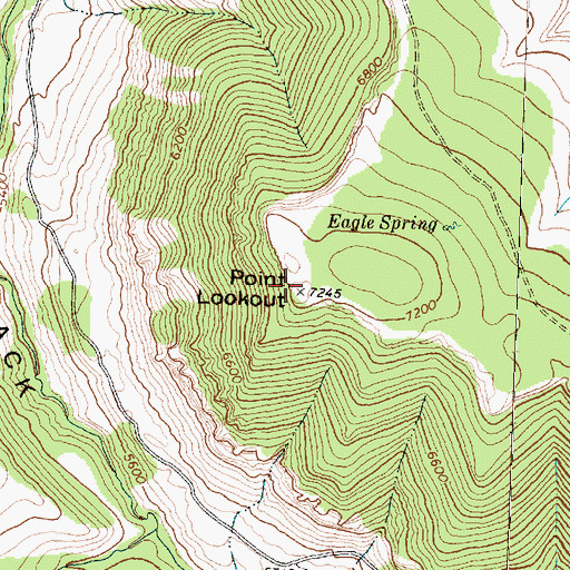 Topographic Map of Point Lookout, MT