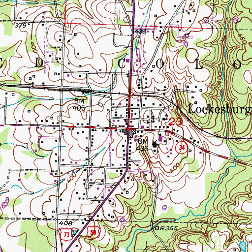 Topographic Map of Lockesburg, AR