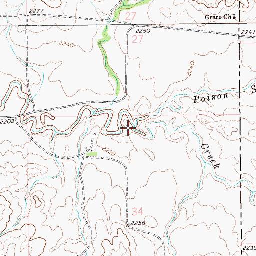 Topographic Map of Poison Spring Creek, MT