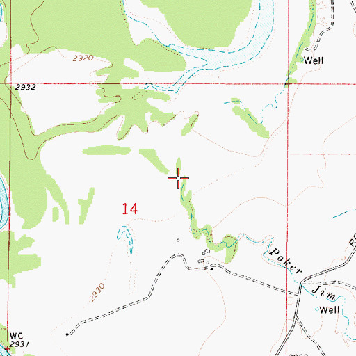 Topographic Map of Poker Jim Creek, MT