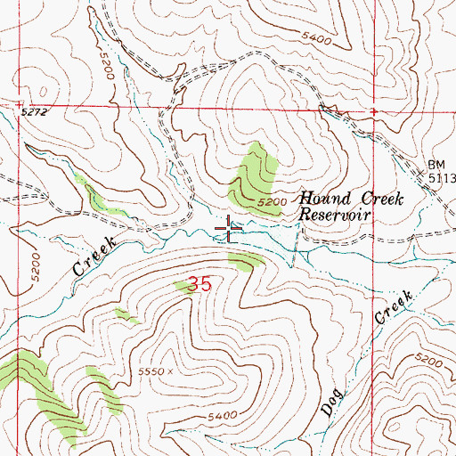 Topographic Map of Pole Creek, MT