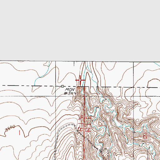 Topographic Map of Police Coulee, MT