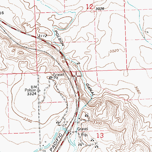 Topographic Map of Polson Z Canal, MT
