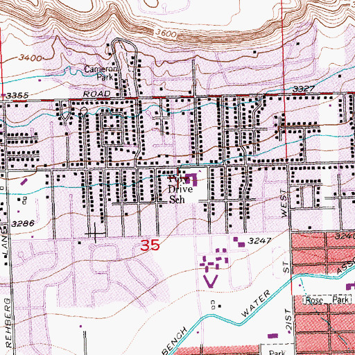 Topographic Map of Poly Drive School, MT