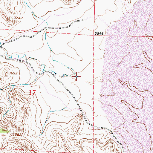 Topographic Map of Pond Creek, MT
