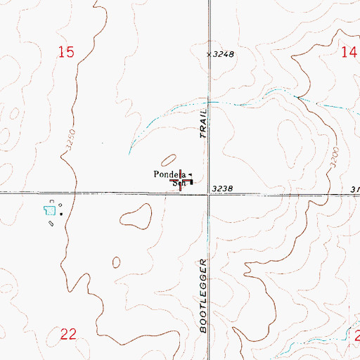 Topographic Map of Pondera School (historical), MT