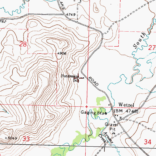 Topographic Map of Pontresina School (historical), MT