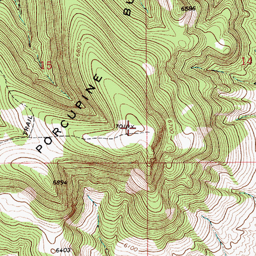 Topographic Map of Porcupine Butte, MT