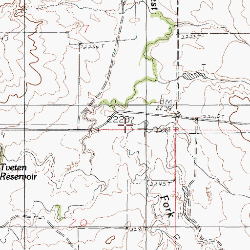 Topographic Map of Porcupine Creek, MT