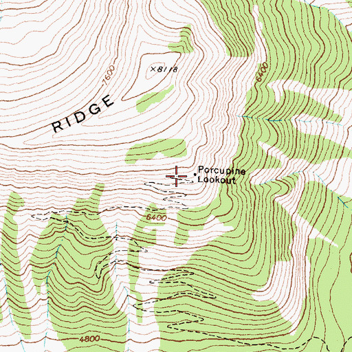 Topographic Map of Porcupine Lookout, MT
