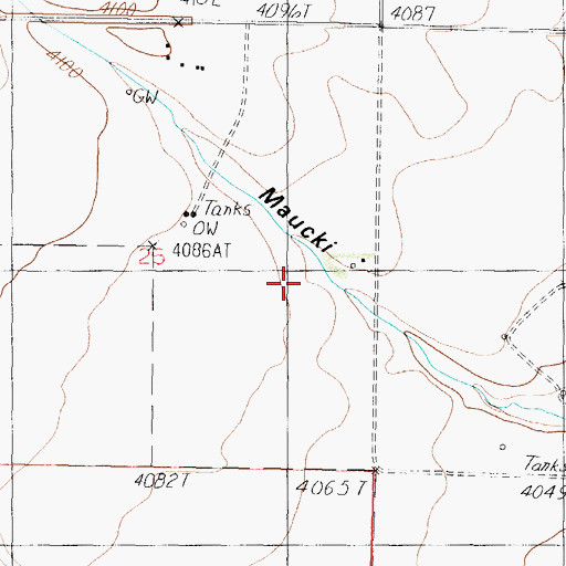 Topographic Map of Porter Bench, MT