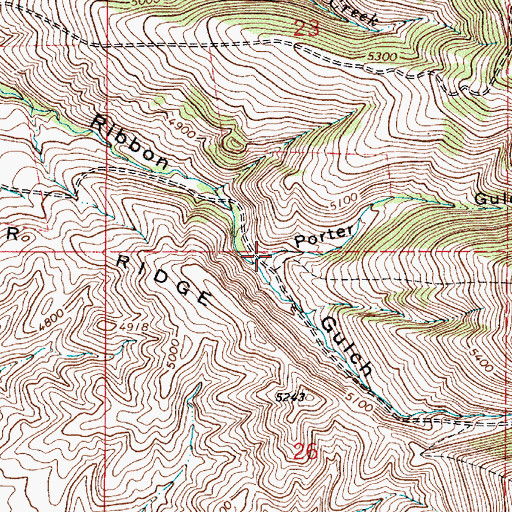 Topographic Map of Porter Gulch, MT