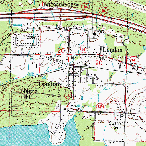 Topographic Map of London, AR