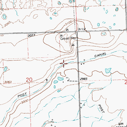 Topographic Map of Post A Canal, MT