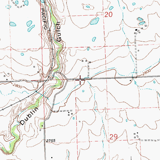 Topographic Map of Post F Canal, MT