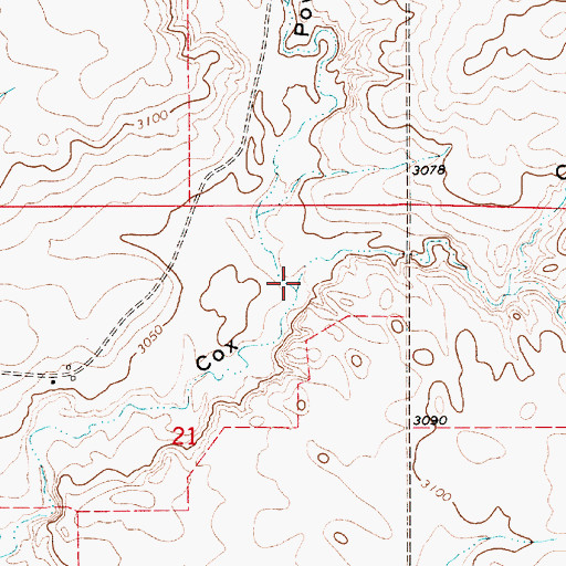 Topographic Map of Poverty Coulee, MT