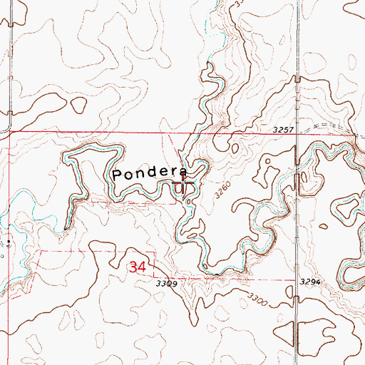 Topographic Map of Powder Coulee, MT