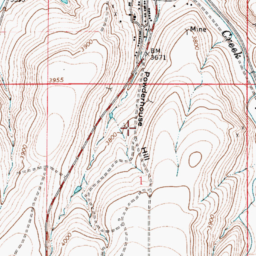 Topographic Map of Powderhouse Hill, MT