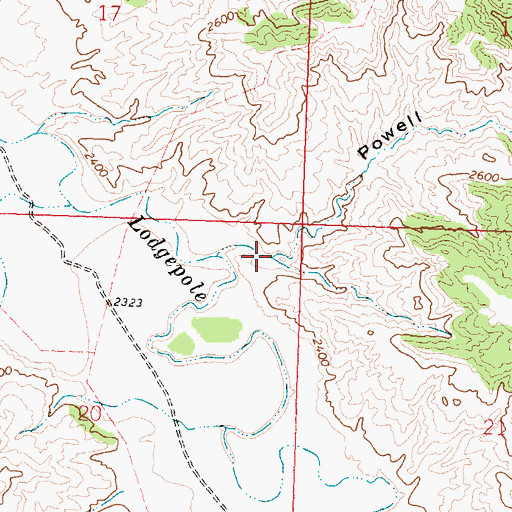 Topographic Map of Powell Coulee, MT