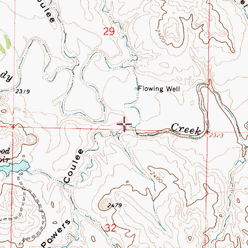 Topographic Map of Powers Coulee, MT