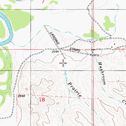 Topographic Map of Prairie Creek, MT