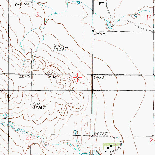 Topographic Map of Prairie Dell School (historical), MT