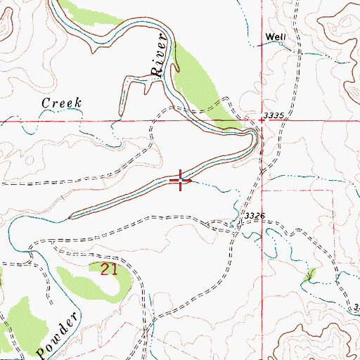 Topographic Map of Prairie Dog Creek, MT