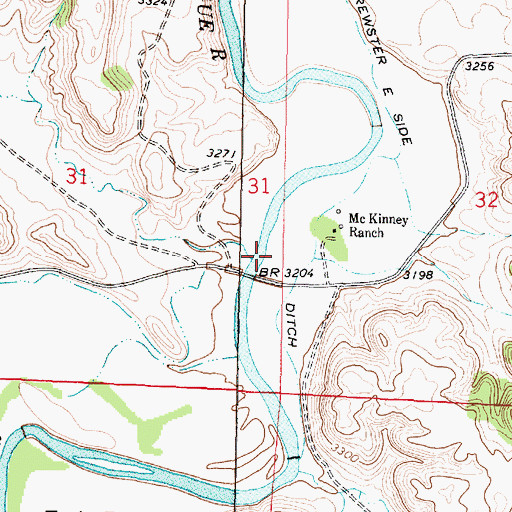 Topographic Map of Prairie Dog Creek, MT
