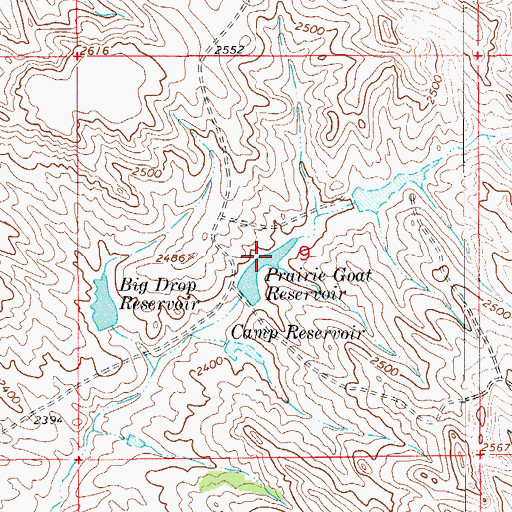 Topographic Map of Prairie Goat Reservoir, MT