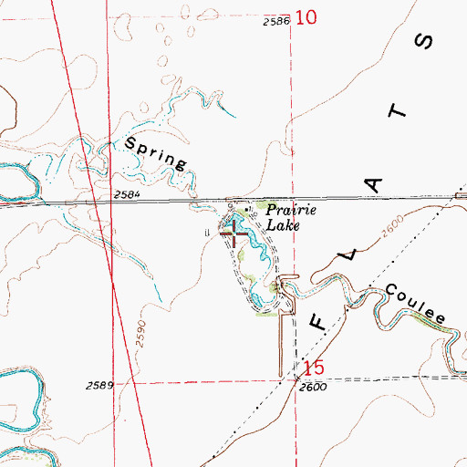 Topographic Map of Prairie Lake, MT