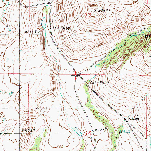 Topographic Map of Pratt Canyon, MT