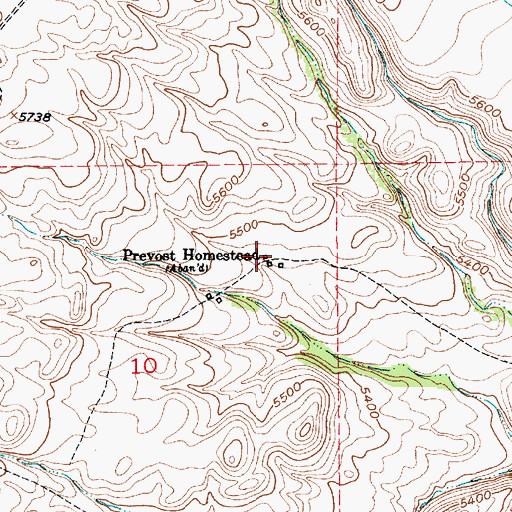 Topographic Map of Prevost Homestead, MT
