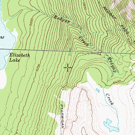 Topographic Map of Ptarmigan Trail, MT