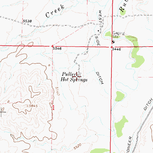 Topographic Map of Puller Hot Springs, MT